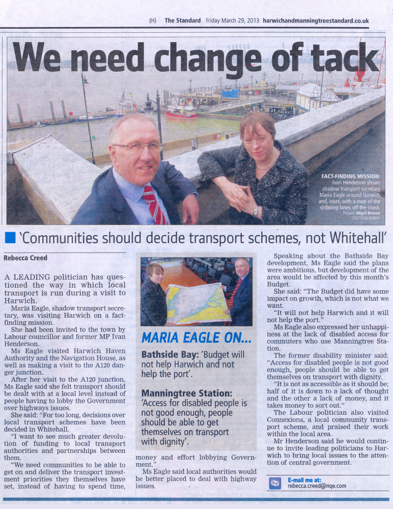 29th March 2013 Harwich & Manningtree Standard