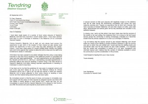 Letter from Cllr Ivan Henderson to Dr Garry Sweeney. CLICK to VIEW LARGER